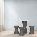Ver imagem 2 de Conjunto Mesa Redonda 60x82cm 3 Banquetas Fit Grifit Cinza/Mushroom