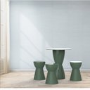 Ver imagem 2 de Conjunto Mesa Redonda 60x82cm 3 Banquetas Fit Grifit Verde/Alecrim