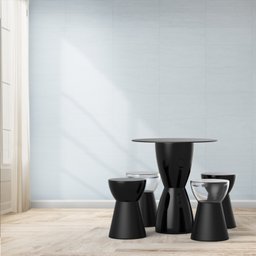 Conjunto Mesa Tampo Polipropileno 60cm e 4 Banquetas Sili Lounge  - 2