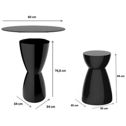Conjunto Mesa Tampo Polipropileno 60cm e 4 Banquetas Sili Lounge  - 3