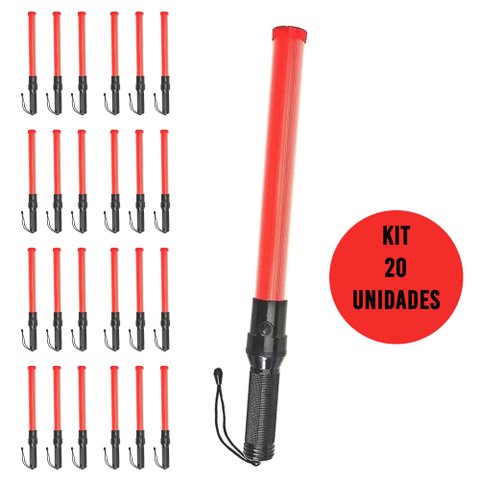 Bastao Sinalizador Grande Kit 20 Unidades Balizador Estacionamento Flanelinha Transito Festa