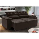 Ver imagem 2 de Sofá Compact 150cm com Molas Espirais Marrom Retrátil, Reclinável