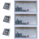 Ver imagem 2 de Kit 3 Nichos 3 Porta Papéis em Porcelanato Brancobpara Banheiro