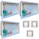 Ver imagem 4 de Kit 3 Nichos 3 Porta Papéis em Porcelanato Brancobpara Banheiro