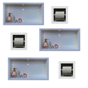 Ver imagem 1 de Kit 3 Nichos 3 Porta Papéis em Porcelanato Brancobpara Banheiro