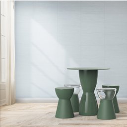 Conjunto Mesa Tampo Polipropileno 60cm e 4 Banquetas Sili Lounge  - 2