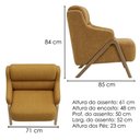 Ver imagem 2 de Poltrona Decorativa Madri Pes Madeira Linho Color Trend Tca 219 Moll