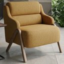 Ver imagem 3 de Poltrona Decorativa Madri Pes Madeira Linho Color Trend Tca 219 Moll