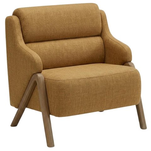 Poltrona Decorativa Madri Pes Madeira Linho Color Trend Tca 219 Moll