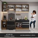 Ver imagem 6 de Armário de Cozinha Completa 240cm Rustic/Preto Glamy Madesa 07