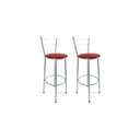 Ver imagem 1 de Kit 2 Banqueta Alta Prata Cozinha Gourmet Americana Balcão:vermelho