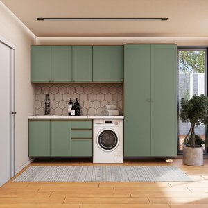 Lavanderia Modulada Kappesberg Celeste 5 Peças Nogueira/verde 280cm