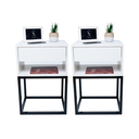 Ver imagem 4 de KIT 2 Mesas De Cabeceira Industrial OFF WHITE 30cm BASE PRETA - Enviamos MONTADO
