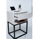 Ver imagem 2 de KIT 2 Mesas De Cabeceira Industrial OFF WHITE 30cm BASE PRETA - Enviamos MONTADO