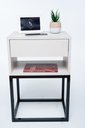Ver imagem 1 de KIT 2 Mesas De Cabeceira Industrial OFF WHITE 30cm BASE PRETA - Enviamos MONTADO