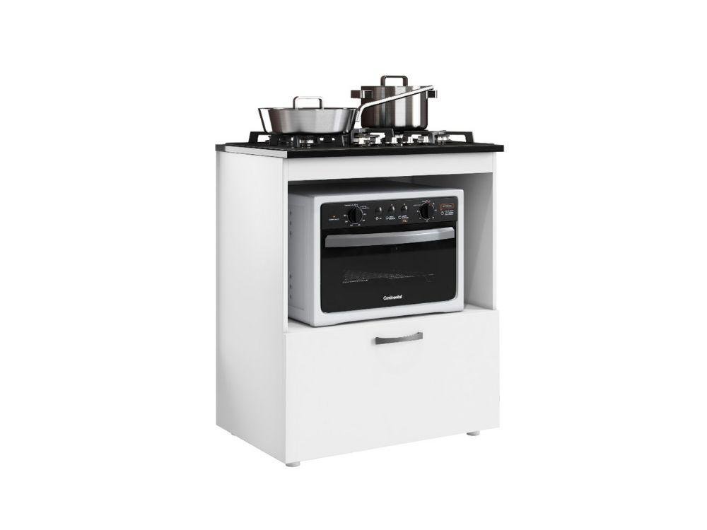 Balcão de Cozinha para Cooktop 5 Bocas e Nicho para Forno Slim Branco - 2