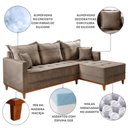 Ver imagem 6 de Sofá 3 Lugares Onix com Chaise Lado Direito 230cm em Veludo