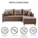 Ver imagem 7 de Sofá 3 Lugares Onix com Chaise Lado Direito 230cm em Veludo