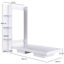 Ver imagem 5 de Cama Solteiro Articulável Vertical Dobrável com Estante Branca Mdp Vancouver Art In Móveis