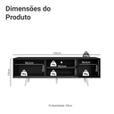 Ver imagem 3 de Rack para TV até 80 Polegadas 160cm com Pés Preto/Branco Torino Madesa