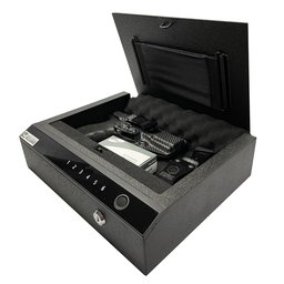Cofre Digital Eletrônico e Leitor Biométrico P/ Armas Curtas:preto - 1