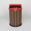 Ver imagem 1 de Lixeira de Madeira Plástica Ecológica 94l - Vermelha