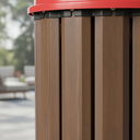 Ver imagem 2 de Lixeira de Madeira Plástica Ecológica 94l - Vermelha