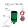 Engate Rápido com Stop 1/2" e 7/16" para Mangueira Cor Verde Durín - 2