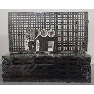 Kit C/8 Estrados Piso Palete Plastico Preto 1 Metro por Kit - Preto