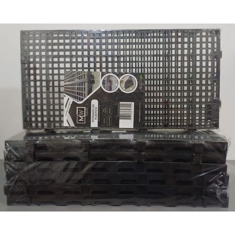 Kit C/8 Estrados Piso Palete Plastico Preto 1 Metro por Kit - Preto