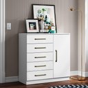 Ver imagem 2 de Cômoda Milão 1 Porta e 5 Gavetas Branco - Aramóveis