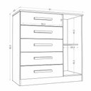 Ver imagem 4 de Cômoda Milão 1 Porta e 5 Gavetas Branco - Aramóveis
