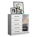 Ver imagem 3 de Cômoda Milão 1 Porta e 5 Gavetas Branco - Aramóveis