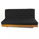 Ver imagem 2 de Sofá Cama Futon L Sarja Preto em Madeira Nobre Maciça