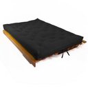 Ver imagem 3 de Sofá Cama Futon L Sarja Preto em Madeira Nobre Maciça