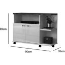 Ver imagem 5 de Rack Bancada para Tv de até 40" 2 Portas e Rodízios Boalis Off White/jequitiba