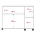 Ver imagem 3 de Rack Bancada para Tv de até 40" 2 Portas e Rodízios Boalis Off White/jequitiba
