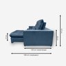 Sofá Atlanta 9 Lugares 4,10 metros Veludo - 06 Azul - 4