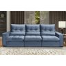 Sofá Atlanta 9 Lugares 4,10 metros Veludo - 06 Azul - 2