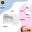 Ver imagem 3 de Berço Mini-cama Quarto Bebê 2 em 1 - Bala de Menta - Branco