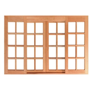 Janela de Madeira Vitro de Correr Quadriculado Reto de Cedro Arana Batentes de 14 Cm-2.40(l)x1.00(a)