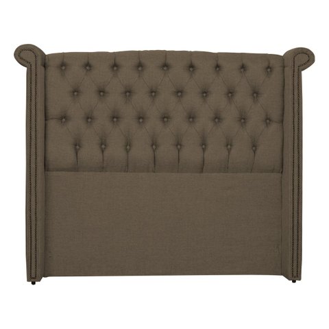 Cabeceira Estofada Sienna Para Cama Box Casal 140 Cm Linho Marrom - LM DECOR