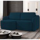 Ver imagem 2 de Sofá Cama Casal para Sala 236cm Polska K04 Veludo Azul - Mpozenato