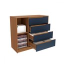 Ver imagem 3 de Cômoda 1 Porta 4 Gavetas R260 Canela Azul Profundo Cor Azul