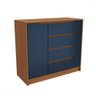 Cômoda 1 Porta 4 Gavetas R260 Canela Azul Profundo Cor Azul - 2