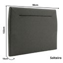 Ver imagem 2 de Cabeceira Monaco Cama Solteiro Moderna Cinza 90cm:Chumbo