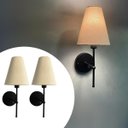 Ver imagem 1 de Kit 2 Arandelas de Parede Clássica com Interruptor e Cúpula Preto Ref 05 Decoração Casa Sala Quarto