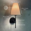 Ver imagem 4 de Kit 2 Arandelas de Parede Clássica com Interruptor e Cúpula Preto Ref 05 Decoração Casa Sala Quarto