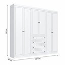 Ver imagem 4 de Guarda-Roupa Casal Domus 6 Portas 4 Gavetas Branco Fosco - Genialflex
