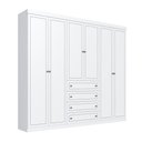 Ver imagem 2 de Guarda-Roupa Casal Domus 6 Portas 4 Gavetas Branco Fosco - Genialflex